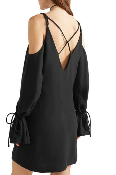 Shop Iro Lebeca Cold-shoulder Wrap-effect Crepe Mini Dress