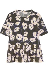 MARNI Poplin-trimmed floral-print cotton-jersey top