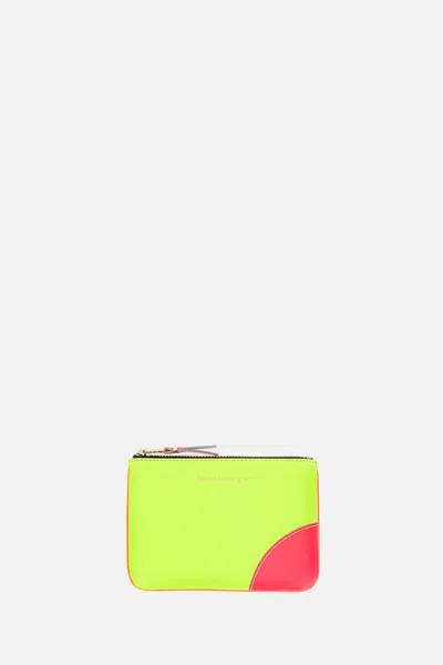 Comme Des Garçons Play Panelled Leather Zip Wallet In Yellow