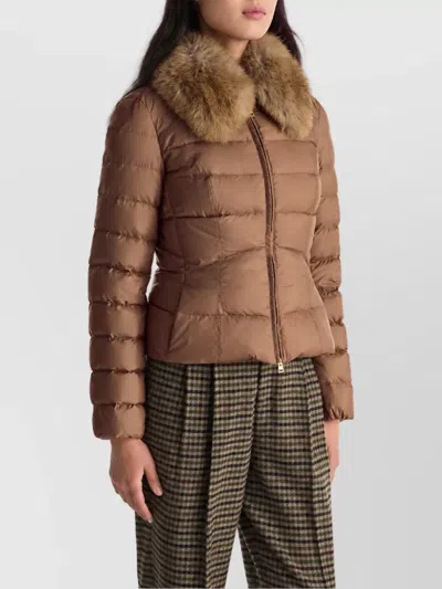 Peuterey Down Coat In Brown