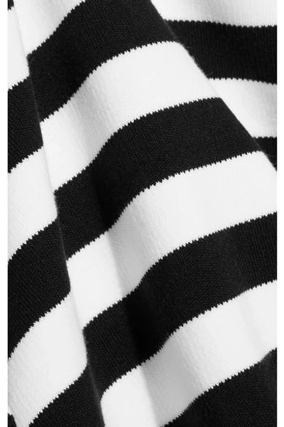 Shop Michael Kors Striped Cotton-jersey Top