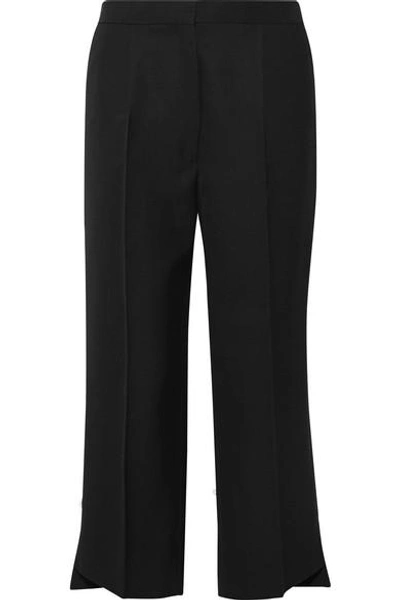 Acne Studios Iris Cropped Wool-twill Wide-leg Pants In Black | ModeSens