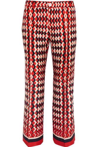 F.r.s For Restless Sleepers Ceo Printed Silk-twill Straight-leg Pants