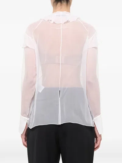 Givenchy Ruffled Silk-chiffon Blouse In White
