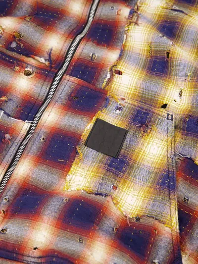 拼贴设计格纹夹克
