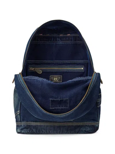 Rrl Lee Logo-patch Backpack In Blue