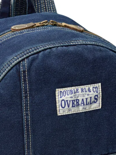 Rrl Lee Logo-patch Backpack In Blue