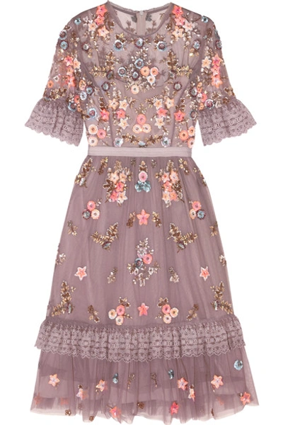 Needle & Thread Embellished Embroidered Tulle Dress