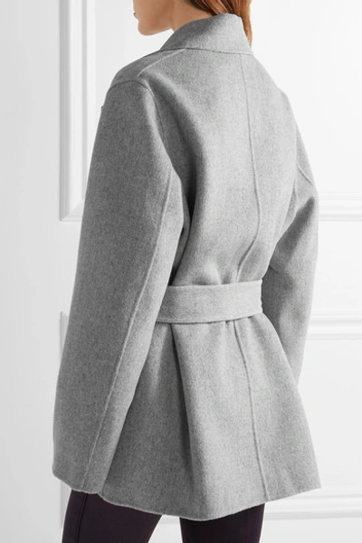 Shop Acne Studios Lilo Doublé Belted Wool And Cashmere-blend Coat In Gray