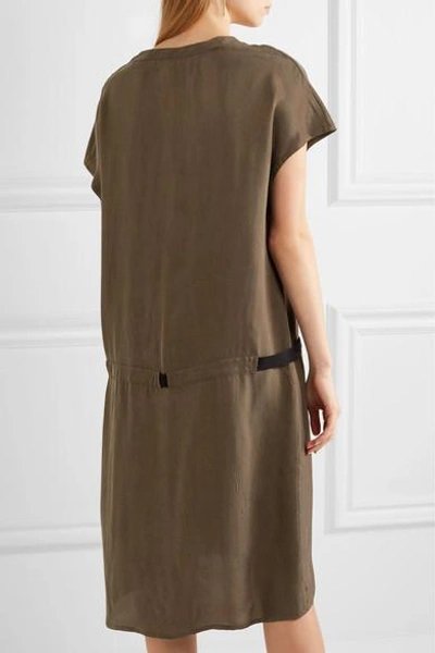 Shop Ann Demeulemeester Washed Satin-twill Dress