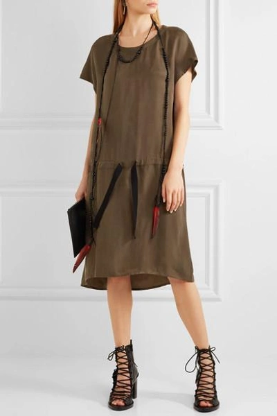 Shop Ann Demeulemeester Washed Satin-twill Dress