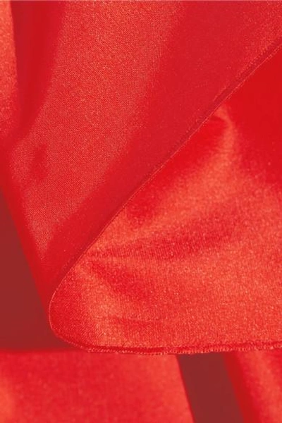 Shop Peter Pilotto One-shoulder Wrap-effect Draped Taffeta Midi Dress