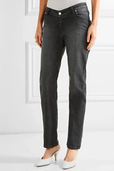 Shop Opening Ceremony Dip Mid-rise Straight-leg Jeans In Black