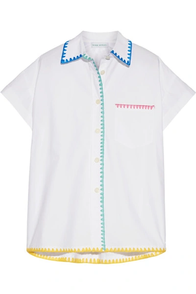 Mira Mikati Embroidered Cotton-poplin Shirt