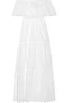 VALENTINO Off-the-shoulder broderie anglaise cotton-blend maxi dress