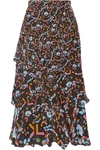 PETER PILOTTO Tiered printed silk midi skirt