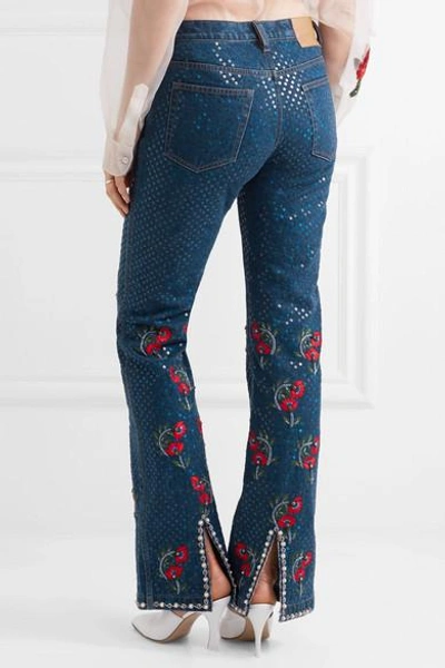 Shop Ashish Voyage Embellished Embroidered Mid-rise Straight-leg Jeans