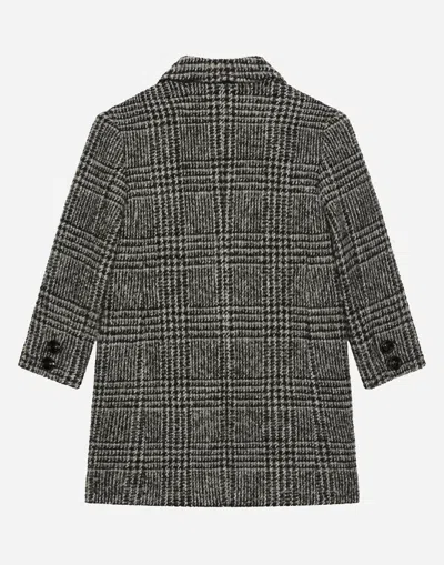 Dolce & Gabbana Checked Coat In Black