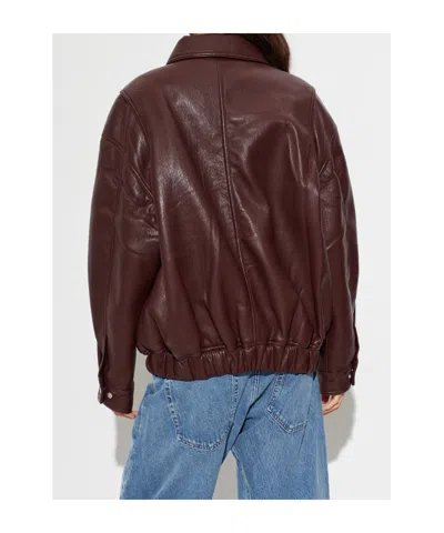 Agolde Collared Bomber Jacket In Brown