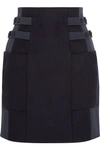 TOPSHOP UNIQUE Shell-paneled wool-blend mini skirt