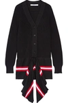 GIVENCHY Draped striped cotton-blend cardigan