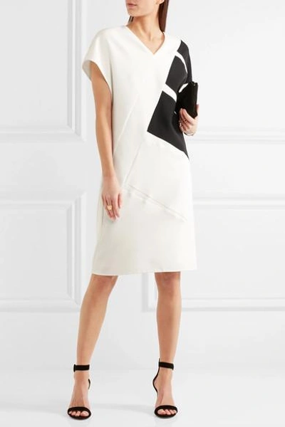 Shop Narciso Rodriguez Paneled Silk-blend Stretch-jersey Dress