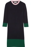 CHINTI & PARKER Color-block ribbed merino wool and cashmere-blend dress