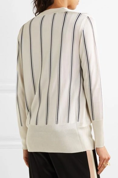 Shop Lanvin Striped Knitted Cardigan
