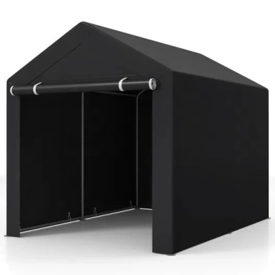 Costway Heavy-duty Portable Storage Shed With Roll-up Zipper Door-l In ...
