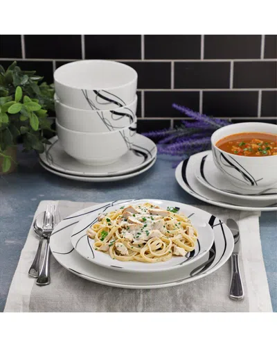 Elama 12pc Dinnerware Set In White