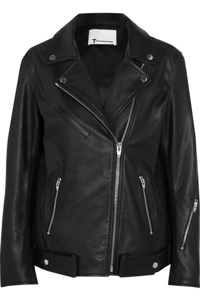 Shop Alexander Wang T Oversized Leather Biker Jacket