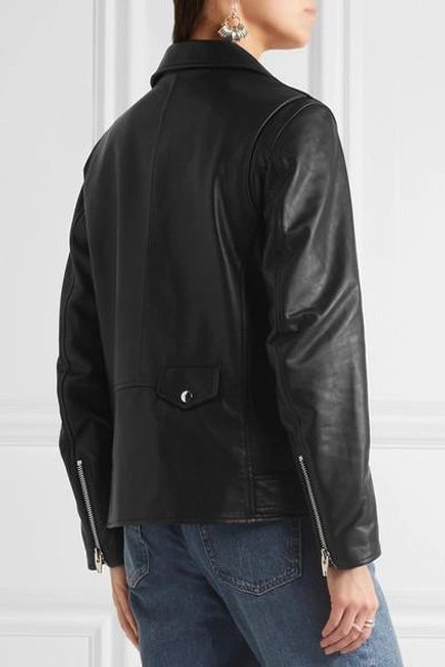 Shop Alexander Wang T Oversized Leather Biker Jacket