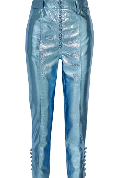 Hillier Bartley Glam Metallic Faux Textured-leather Straight-leg Pants