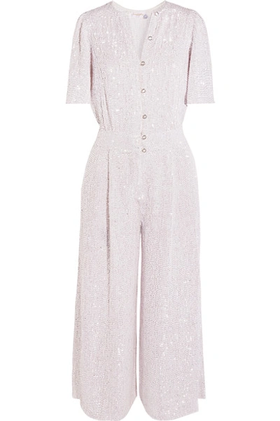 Temperley London Olina Cropped Sequined Tulle Jumpsuit