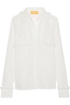 PASKAL Ruffle-trimmed laser-cut cotton-blend shirt