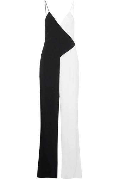 Cushnie Et Ochs Colorblock Wide Leg Jumpsuit In Black White