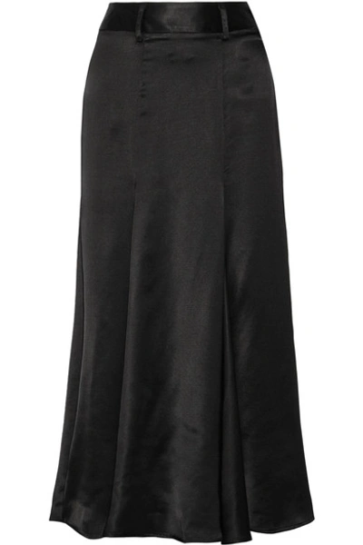 Beaufille Woman Aries Satin-jacquard Midi Skirt Black