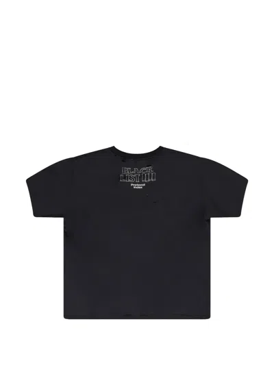 Protocol Index Distressed Graphic-print T-shirt In Black