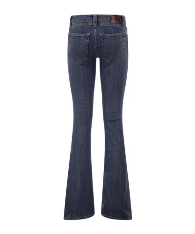 Dondup Flared Stretch Jeans In Blue
