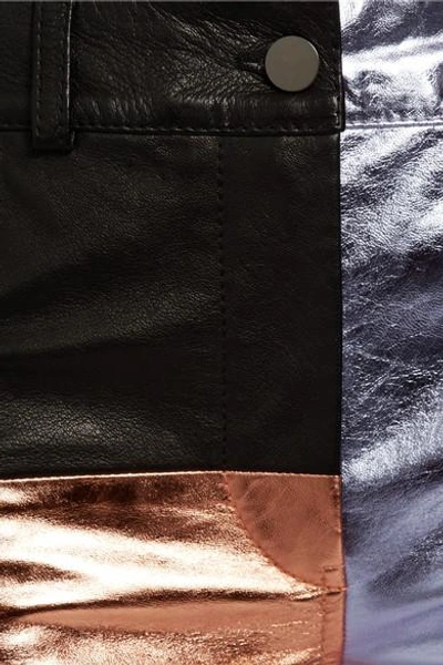 Shop Haider Ackermann Paneled Metallic And Matte-leather Skinny Pants