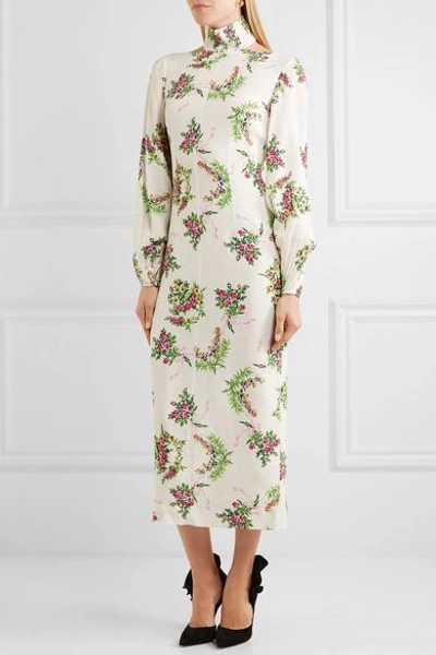 Shop Emilia Wickstead Alison Floral-print Crepe Turtleneck Dress