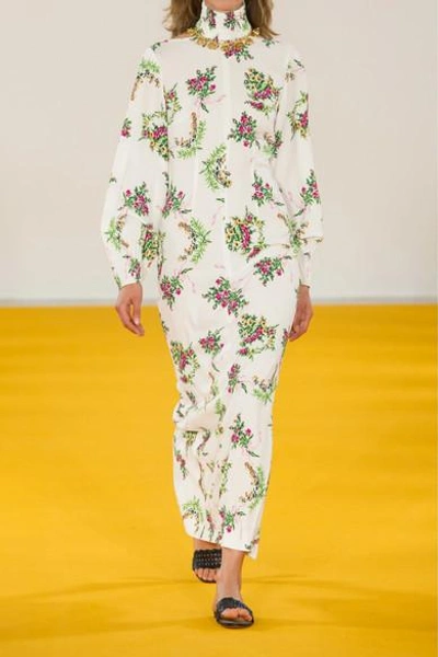 Shop Emilia Wickstead Alison Floral-print Crepe Turtleneck Dress