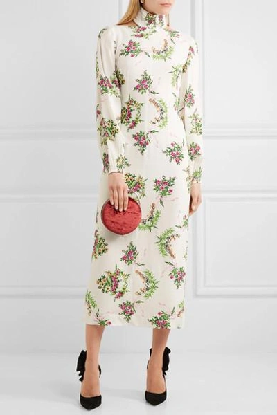 Shop Emilia Wickstead Alison Floral-print Crepe Turtleneck Dress