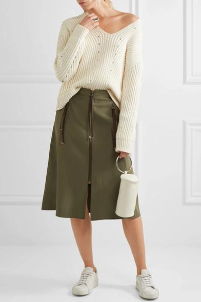Shop Kenzo Cotton-twill Skirt