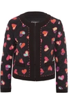 BOUTIQUE MOSCHINO Quilted printed silk crepe de chine bomber jacket