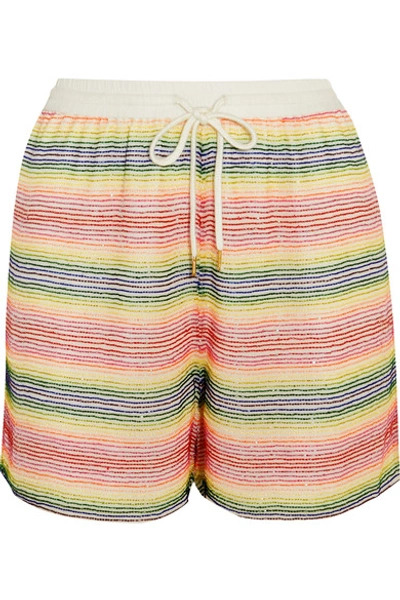 Shop Ashish Beaded Silk-georgette Shorts