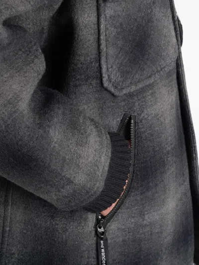 And Wander Check-pattern Button-up Coat In Gray