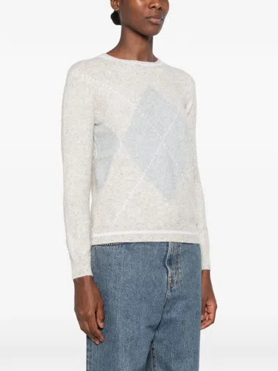Pennyblack Argyle-pattern Sweater In Neutral