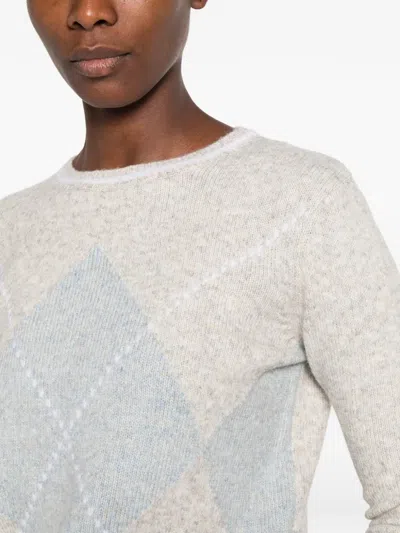 Pennyblack Argyle-pattern Sweater In Neutral
