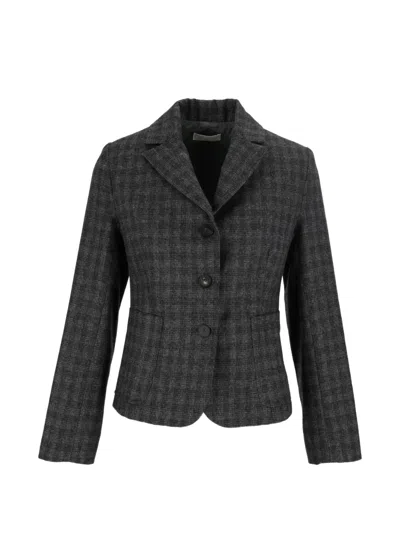 Antonelli Check-pattern Notched-lapels Jacket In Gray